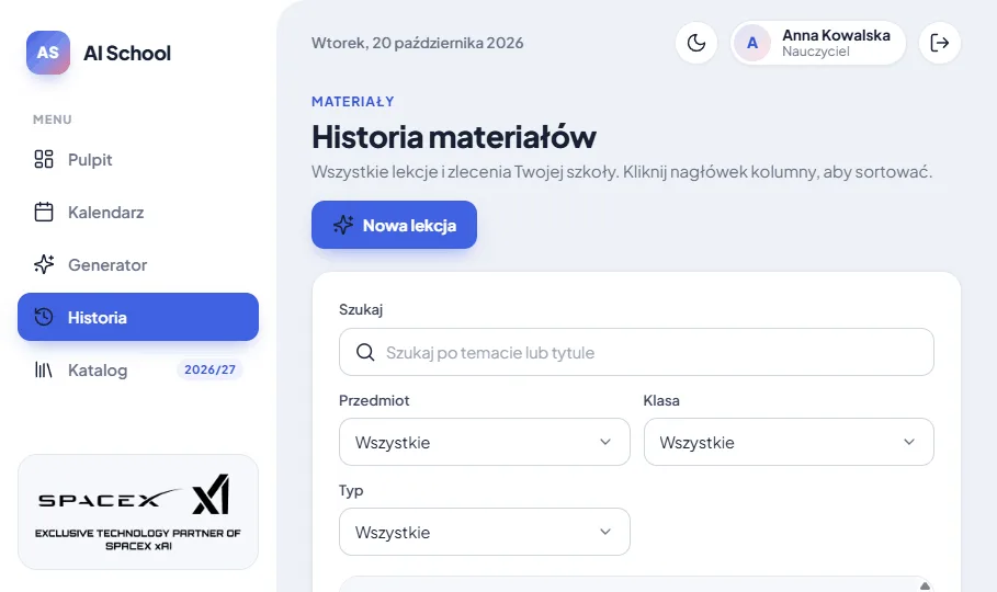 AI School — materials history